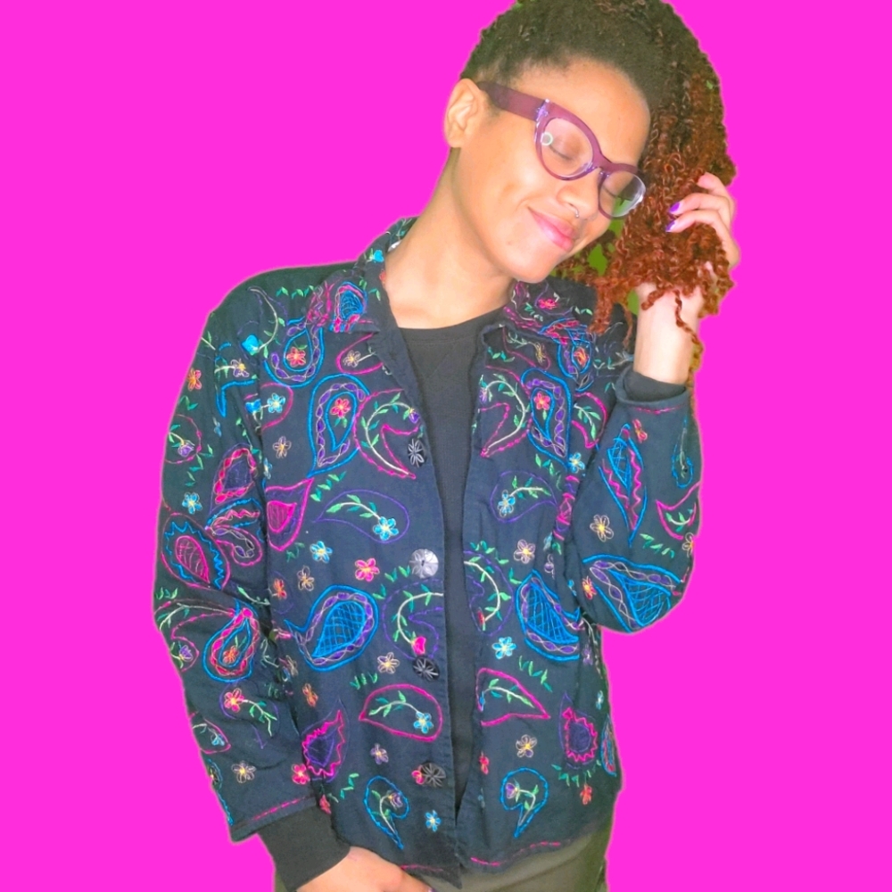multi-colored blazer jacket